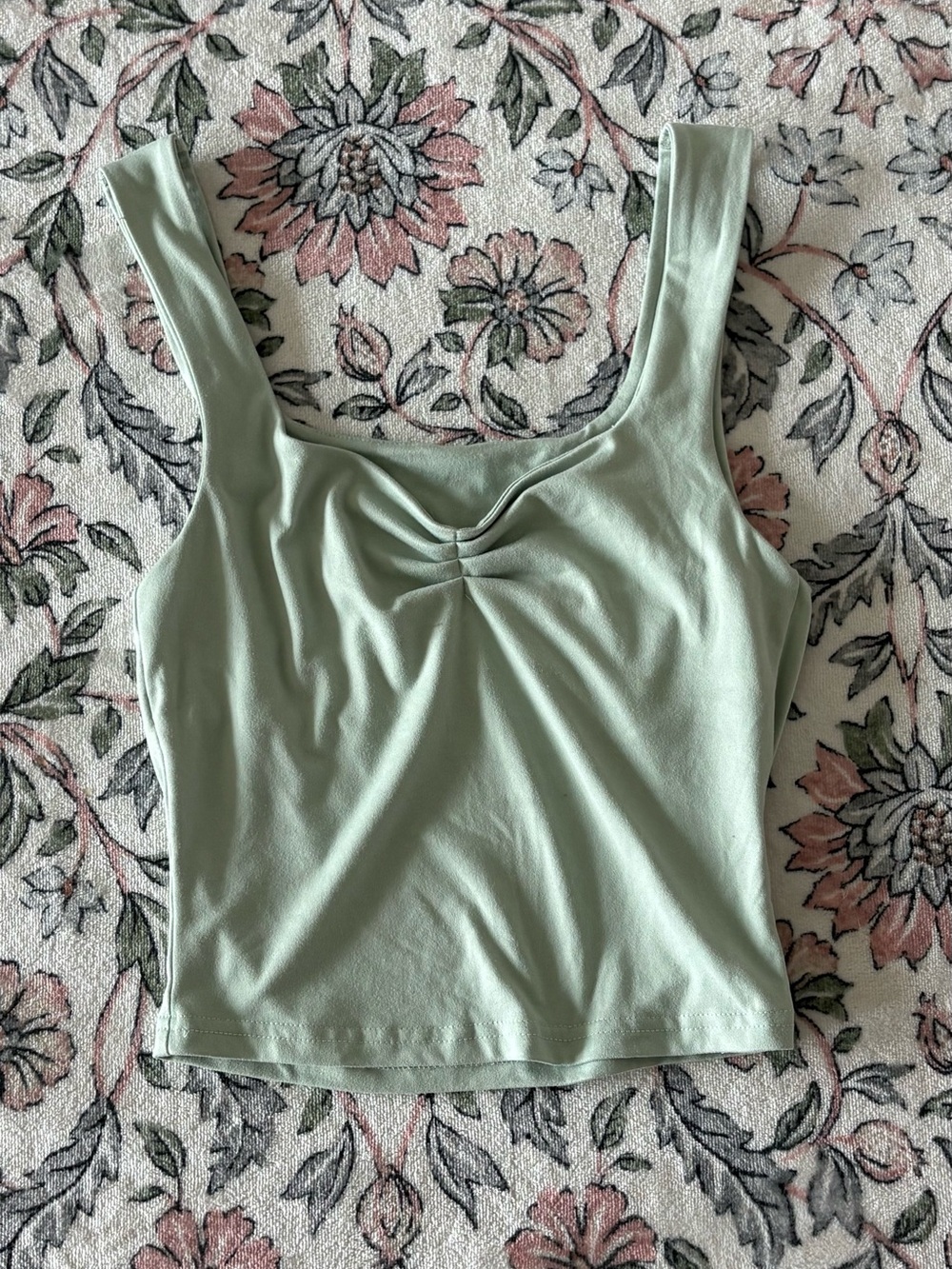 Sage Green Ruched Tank Top